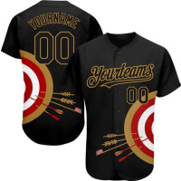 Maillot de Baseball Jaune et Rouge à Rayures