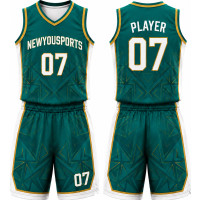 Grünes Basketballtrikot mit geometrischem Muster