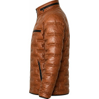 Quilted Sheep Nappa Leather Bomber Jacket – Insulated Puffer Style- Sialwear International