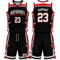Maillot de Basketball Noir à Motif Étoiles