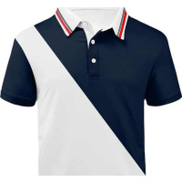 Dunkelblau Weißes Performance Polo Shirt