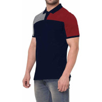 Polo Deportivo Azul Granate y Negro