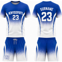 Royalblaues Performance Trikot- und Short-Set