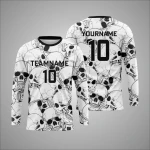 Premium Custom White Black Skull Pattern Sports Long Sleeve T Shirt New You Sports Design