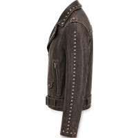 Men’s Distressed Lambskin Leather Jacket – Fine Grain Vintage Style - Sialwear International