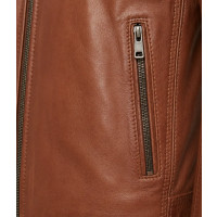 Desert Brown Waxed Leather Biker Jacket – Motorbike Riding Style - Sialwear International