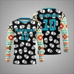 Camiseta Deportiva Negra Con Patrón De Calaveras Personalizada New You Sports