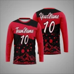 Individuelles Rot Schwarzes Berg Sport Langarmshirt New You Sports