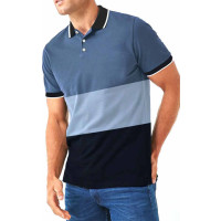 Blauw-Zwarte Heren Dual Tone Performance Polo