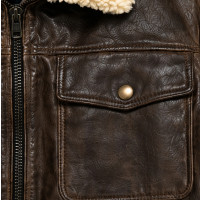 Men’s Brown Lambskin A2 Leather Shearling Bomber Jacket – Vintage Style - Sialwear International