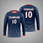 Individuelles Marineblaues Hexagon Sport Langarmshirt NewYou Sports