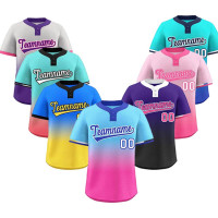 Blau-Rosa Baseballtrikot mit Nadelstreifen