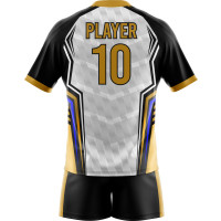 Uniforme De Rugby Blanc Noir Or Personnalisé New You Sports