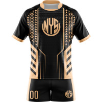 Uniforme De Rugby Negro Dorado Tribal Personalizado New You Sports