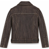 Men’s Distressed Lambskin Leather Jacket – Fine Grain Vintage Style - Sialwear International