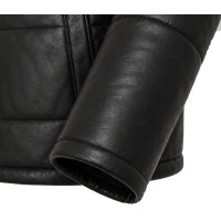 Men’s Black Genuine Leather Puffer Jacket – Hooded Quilted Winter Coat - Sialwear International