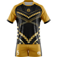 Individuelle Schwarz Gold Rugby Uniform New You Sports