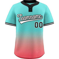 Blau-Rosa Baseballtrikot mit Nadelstreifen