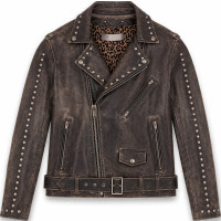 Men’s Distressed Lambskin Leather Jacket – Fine Grain Vintage Style - Sialwear International