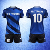 Premium Custom Royal Blue Stripe Soccer Uniform New You Sports