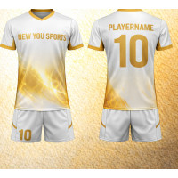 Premium Custom White Gold Energy Soccer Uniform New You Sports