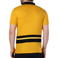 Men's Yellow Black Contrast Performance Polo
