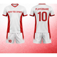 Individuelle Weiß Rot Klassische Fußballuniform New You Sports