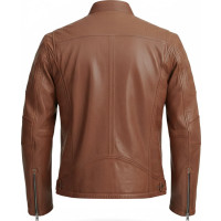 Desert Brown Waxed Leather Biker Jacket – Motorbike Riding Style - Sialwear International