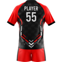 T Shirt Sport Noir Rouge Motif Géométrique New You Sports