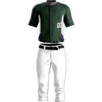 Green White Performance Baseball Uniform