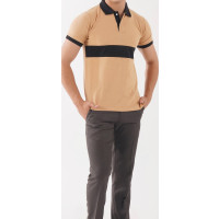 Polo Deportivo Hombre con Panel en Contraste