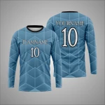 T Shirt Sport Bleu Clair Géométrique Personnalisé New You Sports