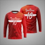 Premium Custom Red Gradient Sports Long Sleeve T Shirt New You Sports Design