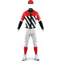 Wit-Zwarte Elite Baseball Uniform