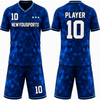 Ensemble de Basketball Bleu Foncé à Motif Géométrique Mosaïque