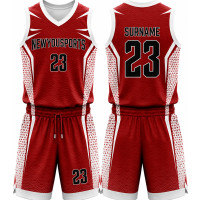 Maillot de Basketball Rouge Géométrique