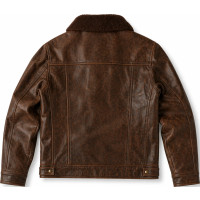 Men’s Brown Distressed Buffalo Leather Jacket – Rugged Four Pocket Style - Sialwear International
