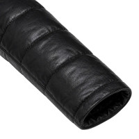Black Leather Hooded Puffer Jacket – Premium Leather & Detachable Hood - Sialwear International