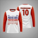 Aangepaste Wit Rode Positive Vibes Sport Long Sleeve Shirt New You Sports
