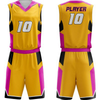 Yellow Black Chevron Basketball Uniform