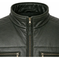 Men’s Green Sheepskin Leather Bomber Puffer Jacket – Premium Style - Sialwear International