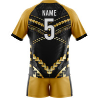 Individuelle Schwarz Gold Rugby Uniform New You Sports