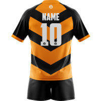 Uniforme De Rugby Naranja Negro Chevron Personalizado New You Sports