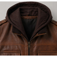 Men’s Vintage Brown Lambskin Leather Jacket – Distressed Biker Style - Sialwear International