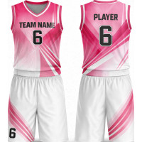Premium Custom Pink White Swift Strike Basketball Uniform New You Sports