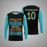 Camiseta Deportiva Negra Turquesa Con Frase De Pesca Personalizada New You Sports
