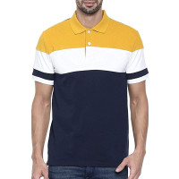Blau-Gelbes Performance Polo Shirt