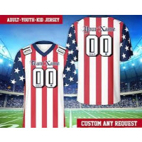 Camiseta de Flag Football Rojo, Blanco y Azul