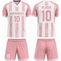 Weiß-Rosa Performance Trikot- und Short-Set mit Streifen