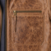 Men’s Brown Distressed Horsehide Leather Jacket – Vintage Two Pocket- Sialwear International